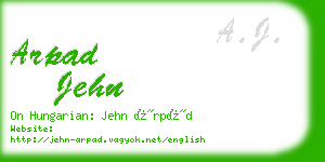 arpad jehn business card